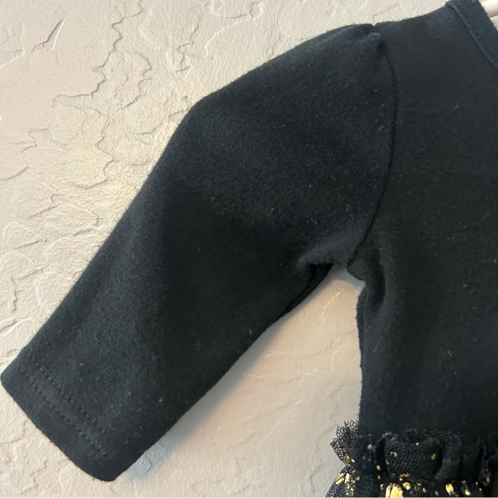 ⭐️Baby starters my first new year black and gold tutu skirted bodysuit newborn